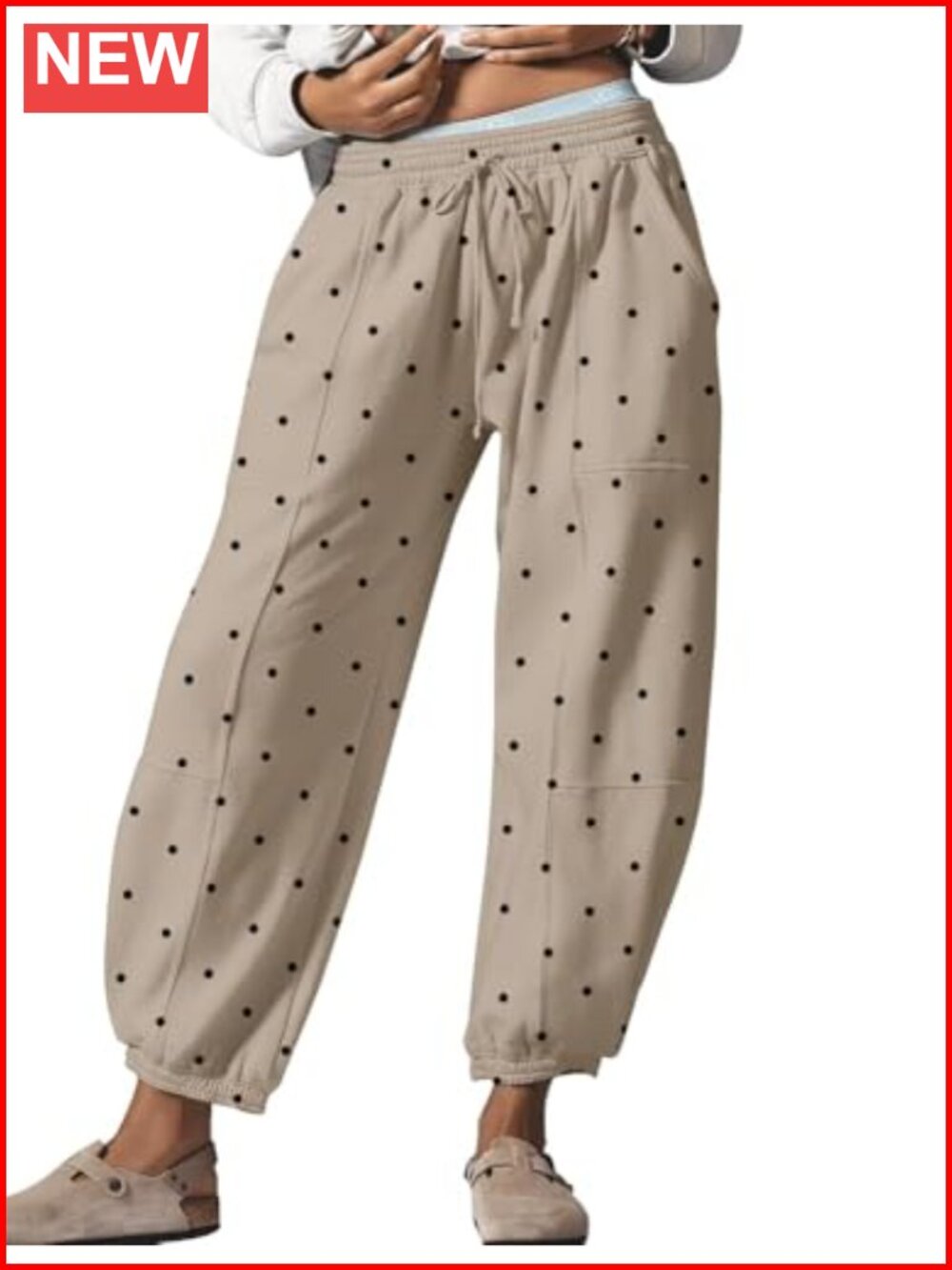 Women Barrel Sweatpants Loose Fit Animal Print Trousers with Pockets